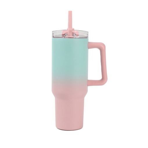 Garrafa Térmica I Drink 1200ml degradé rosa/verde