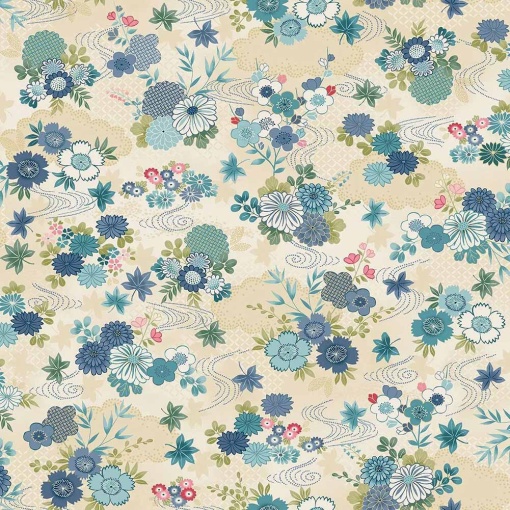 Tecido MAKOWER Kasumi Harmony Cream 1x1,12m