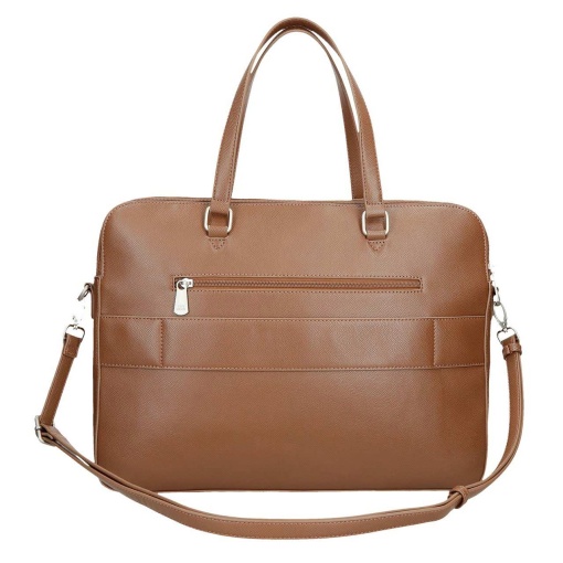 PEPE JEANS Elia camel laptop and 12" tablet bag, trolley compatible.