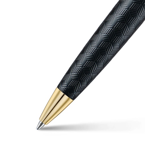 Sheaffer 300 ballpoint pen, matte black/chrome, Golden Trim M