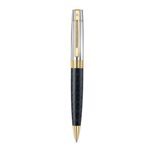 Sheaffer 300 ballpoint pen, matte black/chrome, Golden Trim M