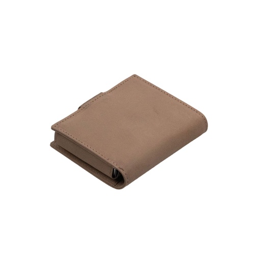 Porta-cartões RFID em pele/metal GARZINI castanho