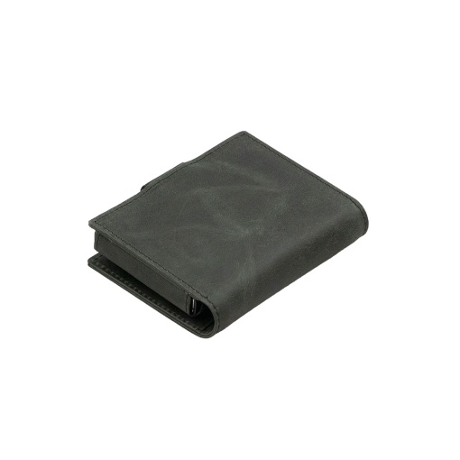 Porta-cartões RFID em Pele/Metal GARZINI Preto Escovado