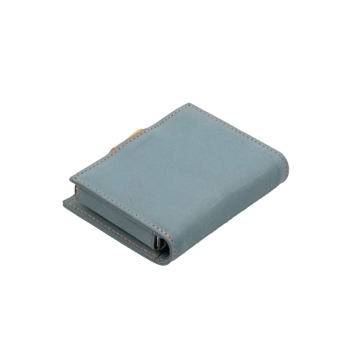 Porta-cartões RFID em pele/metal GARZINI azul/laranja