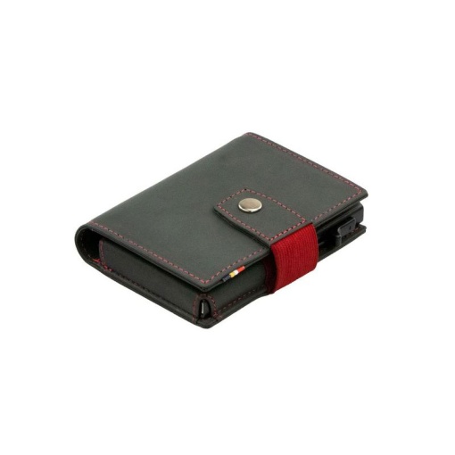 Porta-cartões RFID em Pele/Metal GARZINI Preto/Vermelho