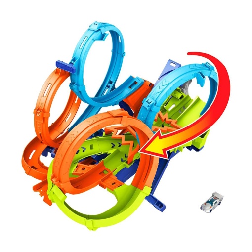 Hot Wheels pista zona de choque 4 loopings MATTEL