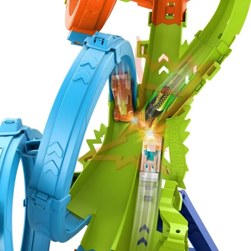 Hot Wheels pista zona de choque 4 loopings MATTEL