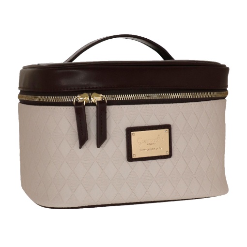 Necessaire CAMOMILLA Duo Di Classe branco/castanho 22,5x16x16cm