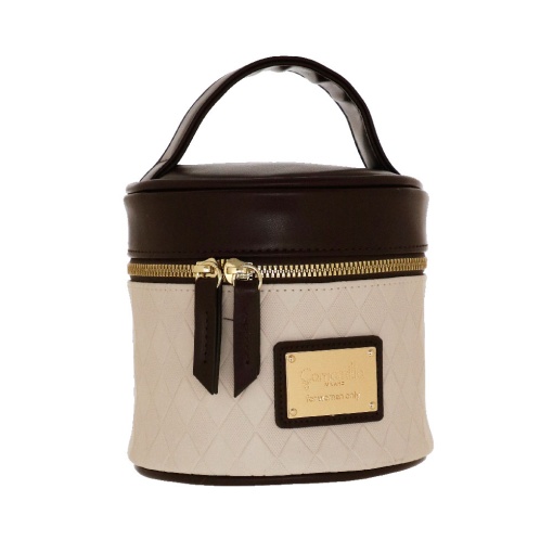 Necessaire CAMOMILLA Duo Di Classe branco/castanho 14x14x13cm
