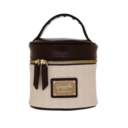 Necessaire CAMOMILLA Duo Di Classe branco/castanho 14x14x13cm