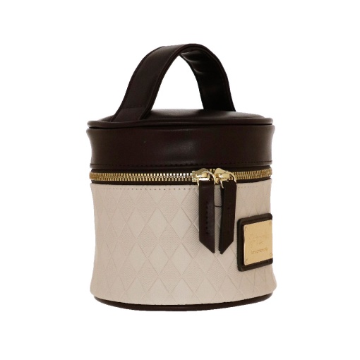 Necessaire CAMOMILLA Duo Di Classe branco/castanho 14x14x13cm