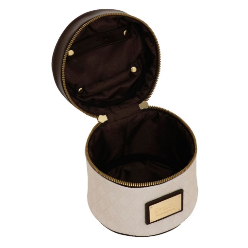 Necessaire CAMOMILLA Duo Di Classe branco/castanho 14x14x13cm