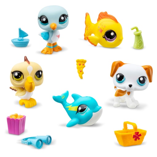 Set de colección de mascotas de Littlest Pet Shop surtido BANDAI - 5 piezas