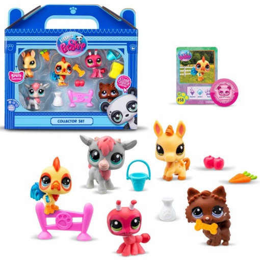 Set de colección de mascotas de Littlest Pet Shop surtido BANDAI - 5 piezas