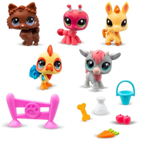 Set de colección de mascotas de Littlest Pet Shop surtido BANDAI - 5 piezas