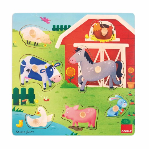 Puzzle de Madeira GOULA 7 peças Animais da Quinta