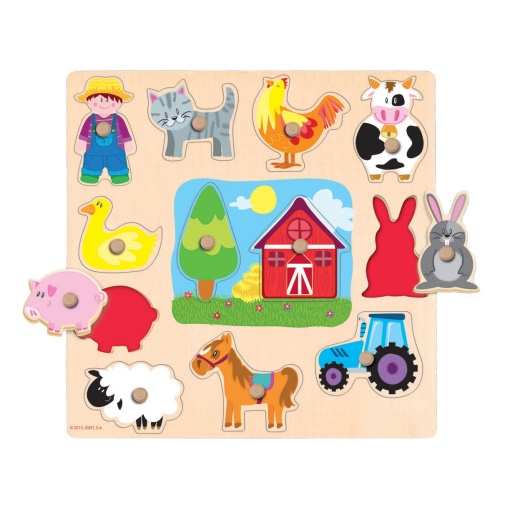 Puzzle de Madeira GOULA 12 peças Animais da Quinta