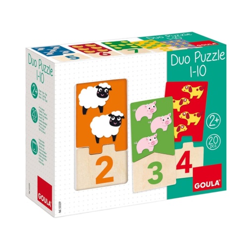 Puzzle de Madeira GOULA 20 peças Duo 1-10