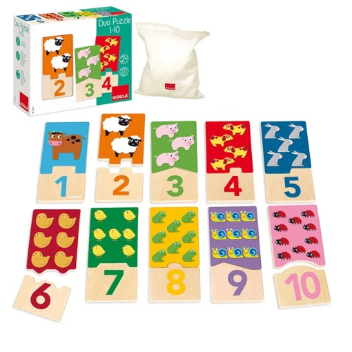 Puzzle de Madeira GOULA 20 peças Duo 1-10