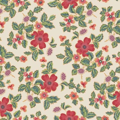 Tecido MAKOWER Rambling Rose Ivory 1x1,12m