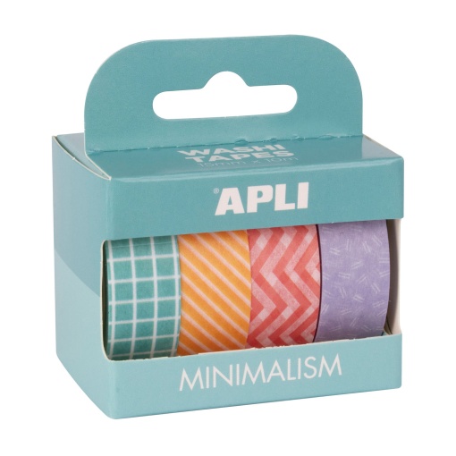 Fita Decorativa Washi Tape 15mmx10m Minimalismo (4 unidades) APLI Nordik