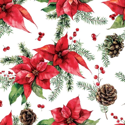 Papel de Embrulho JOL Natal 70x100cm Flor de Natal