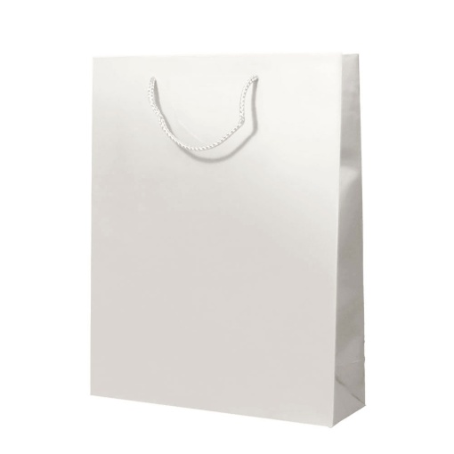 Saco de Papel Asa Cordão LUX 210g Pérola 21x12x42cm