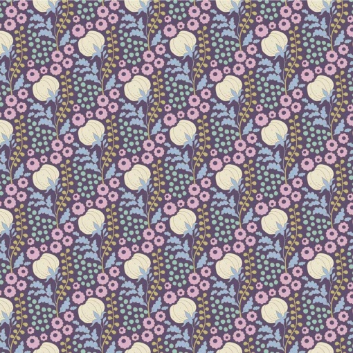 Tecido TILDA Sanctuary Cottonfield Eggplant 1x1,10m