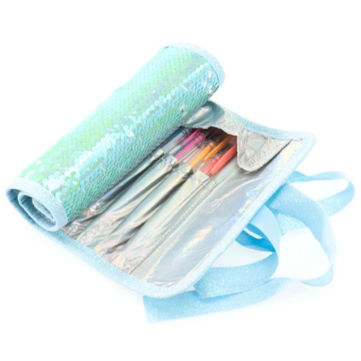Estojo Escolar Roll Up NICE Girabrilla com Carga (18 Peças) Azul