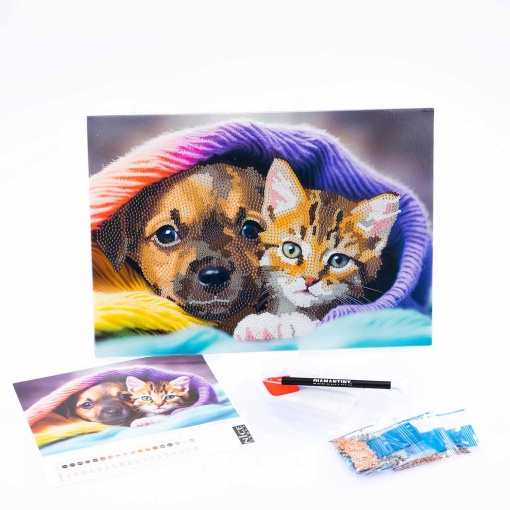 Pintar com Diamantes Cão e Gato NICE Diamantiny Level Up