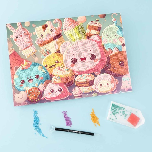 Pintar com Diamantes Kawaii AMIGOS NICE Diamantiny Level Up
