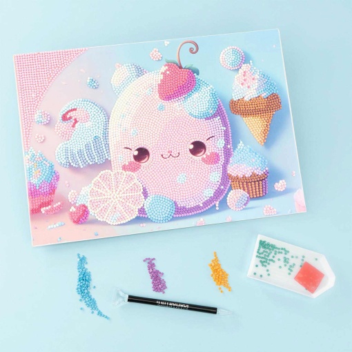 Pintar com Diamantes Kawaii Doces NICE Diamantiny Level Up