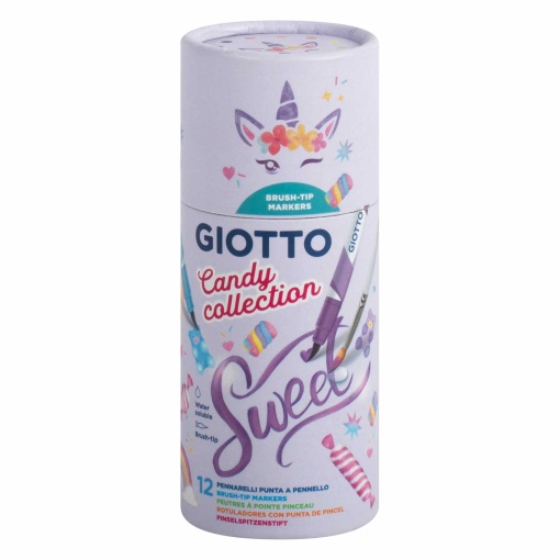 Brush Pen Aguarelável GIOTTO Turbo Soft Candy Collection 12 Cores