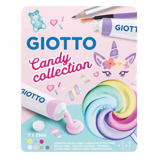Guache GIOTTO Candy Collection 7 cores 21ml + pincel