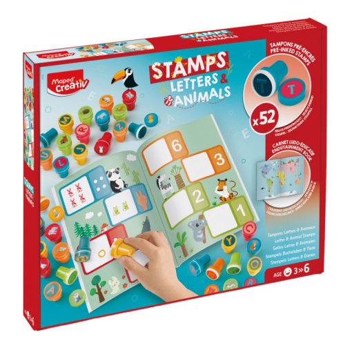 Kit Carimbos Letras e Animais MAPED CREATIV