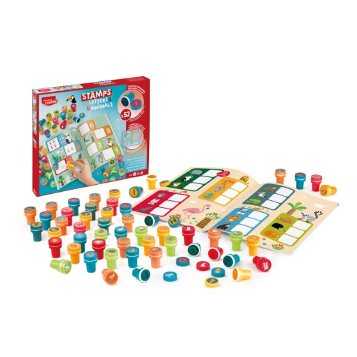 Kit Carimbos Letras e Animais MAPED CREATIV