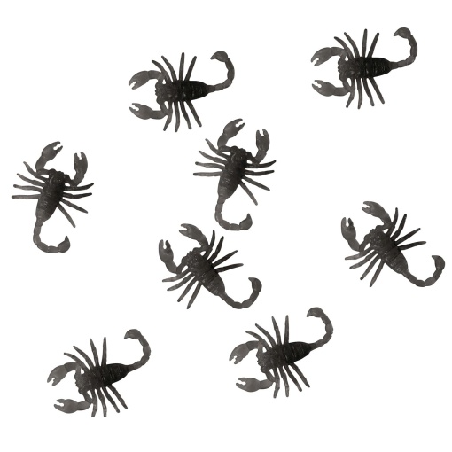 Escorpiões de Plástico Preto 8 unidades