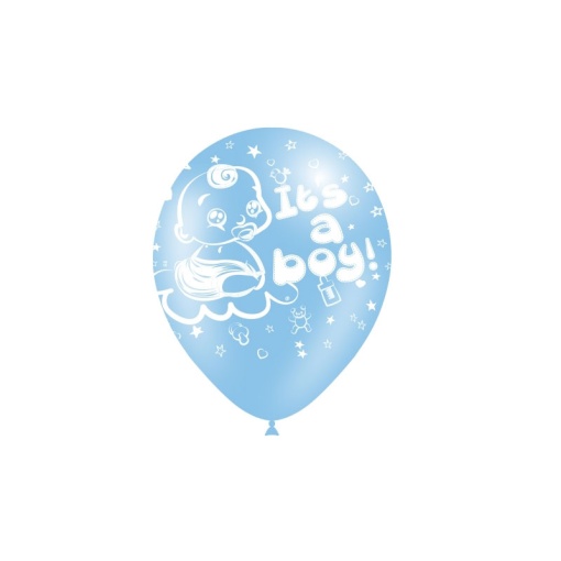 Balão de látex com impressão 30cm 12ö ôIt's a Boyö azul (8 unidades) BALLOONIA
