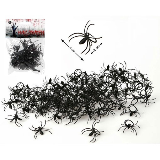 Aranhas de Plástico 4cm (50 unidades)