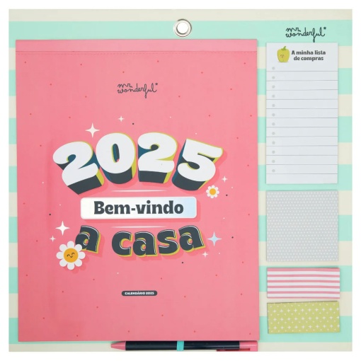 Calendário de Parede Magnético 2025 MR.WONDERFUL "Bem-vindo a Casa" 34x35cm
