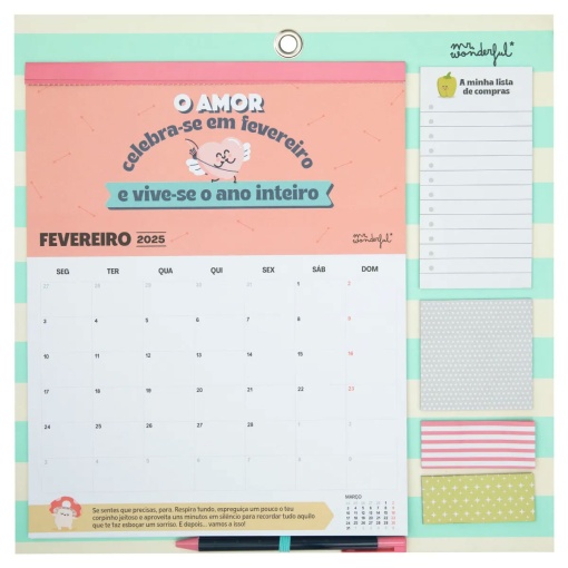 Calendário de Parede Magnético 2025 MR.WONDERFUL "Bem-vindo a Casa" 34x35cm