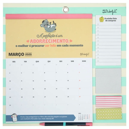 Calendário de Parede Magnético 2025 MR.WONDERFUL "Bem-vindo a Casa" 34x35cm
