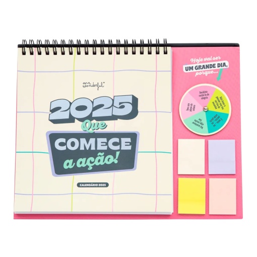 Calendário de Mesa 2025 MR.WONDERFUL "Que Comece a Ação" 24x19cm