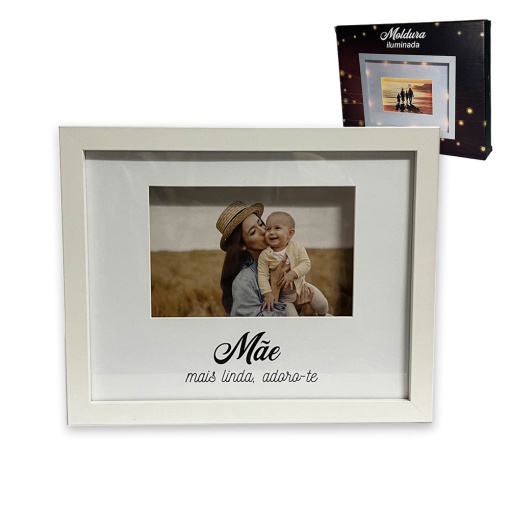 Moldura iluminada "Mãe mais linda, adoro-te" Dvr1453