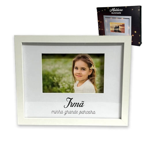 Moldura iluminada "Irmã minha grande parceira"