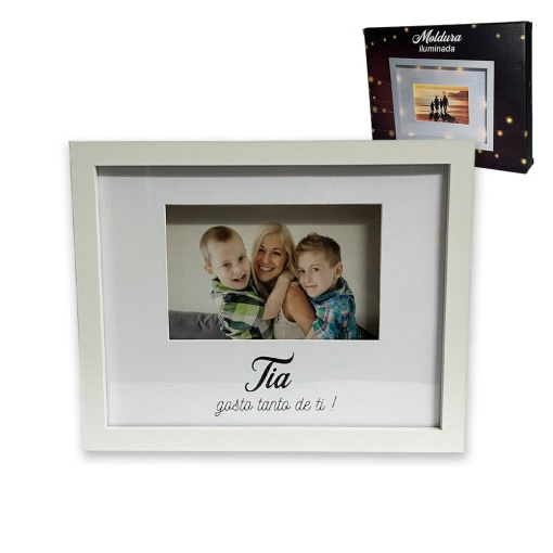 Moldura iluminada "Tia gosto tanto de ti"