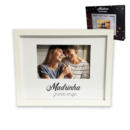 Moldura iluminada "Madrinha grande amiga"