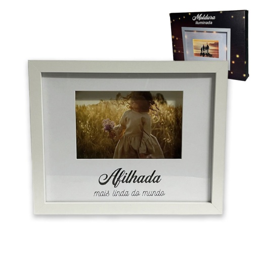 Moldura iluminada "Afilhada mais linda do mundo"