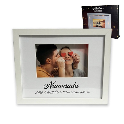 Moldura iluminada "Namorada como é grande o meu amor por ti"