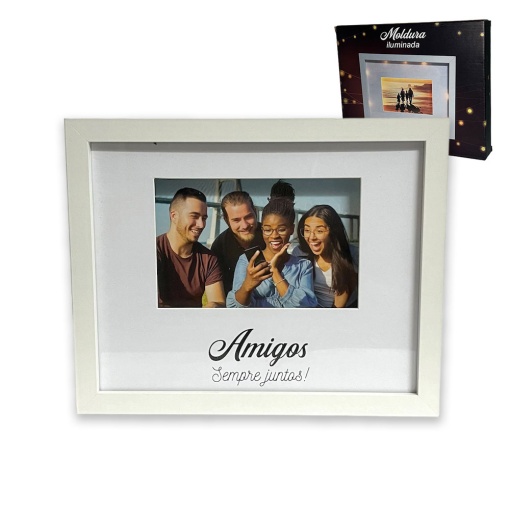 Moldura iluminada "Amigos sempre juntos"
